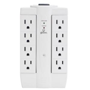 GlobeElectric 8-Outlet Swivel Surge Tap with Surge Protection - White - 7732301
