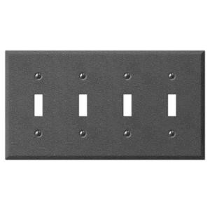CreativeAccents Steel 4 Toggle Wall Plate - Antique Pewter - 9TAP104