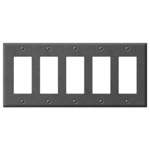 CreativeAccents Steel 5 Decora Wall Plate - Antique Pewter - 9TAP125