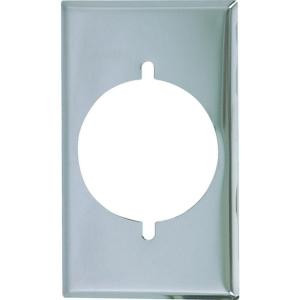 CooperWiringDevices 1 Gang Standard Size Power Single Outlet Plate - Chrome - 39CH-BOX