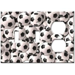 ArtPlates Soccer Balls 2 Switch/Outlet Combo Wall Plate - SSO-90