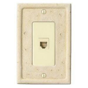 CreativeAccents Stone 1 Phone Wall Plate - Ivory - 869IV17SPJ