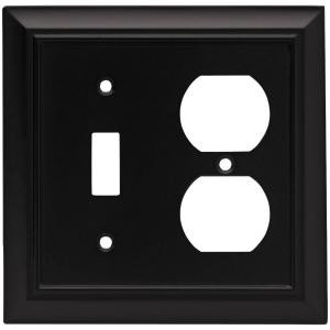 Liberty Architectural 1 Toggle and 1 Duplex Wall Plate - Flat Black - 64213