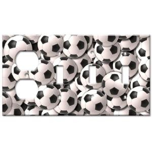 ArtPlates Soccer Balls Outlet/Triple Switch Combo Wall Plate - OSSS-90