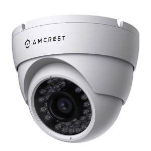 Amcrest 800 TVL (720P/1.0MP) Dome Outdoor Camera with 65 ft. IR LED Night Vision and More - White - AMC960HDC36-W