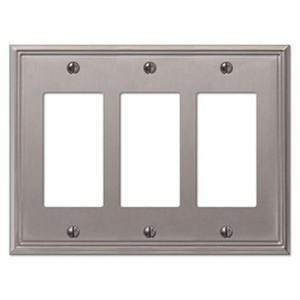 CreativeAccents Metro Line 3 Decora Wall Plate - Brushed Nickel - 3123BN