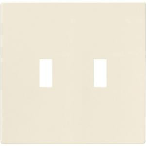 CooperWiringDevices 2 Gang Screwless Toggle Polycarbonate Wall Plate - Light Almond - PJS2LA