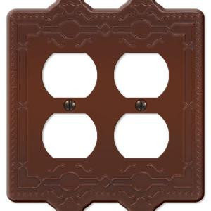CreativeAccents Steel 2 Outlet Wall Plate - Rust - 9RRT118