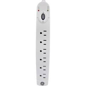 GE 6-Outlet Surge Protector - White - 14701