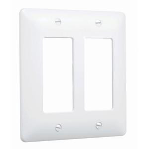 HubbellTayMac 2 Gang Decorator Maxi Plastic Wall Plate - White Textured (5-Pack) - 5500W-5