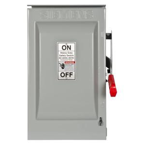 Siemens Heavy Duty 60 Amp 240-Volt 2-Pole Outdoor Fusible Safety Switch with Neutral - HF222NR