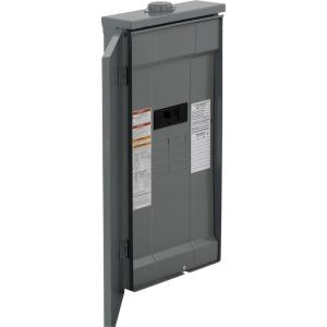 SquareD Homeline 200 Amp 8-Space 16-Circuit Outdoor Main Breaker Load Center with Feed-Thru Lug - HOM816M200PFTRB