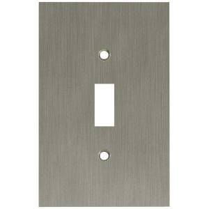 Liberty Concave 1 Toggle Switch Wall Plate - Satin Nickel - 64932