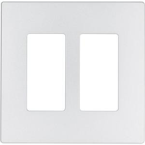 CooperWiringDevices Aspire 2-Gang Screwless Wall Plate - Silver Granite - 9522SG