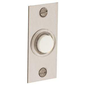 Baldwin 2.5 in. Rectangular Wired Lighted Doorbell Button in Satin Nickel - 4853.150