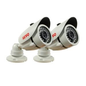 Revo 1200 TVL Indoor/Outdoor Bullet Surveillance Camera with 100 ft. Night Vision and BNC Conversion Kit (2-Pack) - RCBS30-4BNDL2N