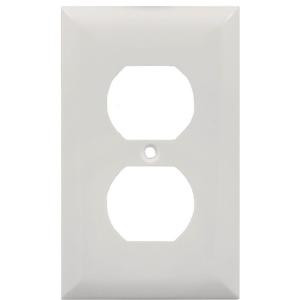 GE 2 Receptacle Nylon Wall Plate - White - 58832