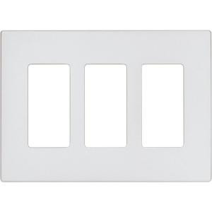 CooperWiringDevices Aspire 3-Gang Screwless Wall Plate - Silver Granite - 9523SG