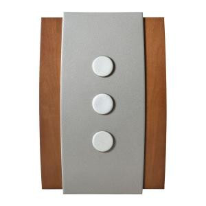 Honeywell Decor Series Wireless Door Chime, Wood with Satin Nickel Push Button Vertical or Horizontal Mnt - RCWL3504A