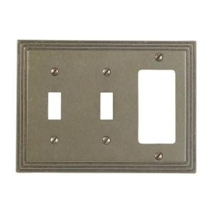 Amerelle Steps 2 Toggle 1 Decora Wall Plate - Rustic Brass - 84TTRRB