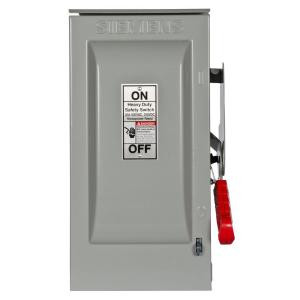 Siemens Heavy Duty 30 Amp 600-Volt 3-Pole Outdoor Fusible Safety Switch with Neutral - HF361NR