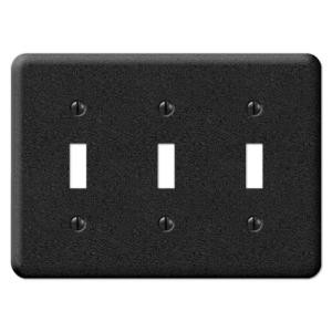 CreativeAccents Steel 3 Toggle Wall Plate - Fractured Charcoal - 9VFC103