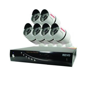 Revo Wired T-HD 8-Channel 1TB DVR Surveillance System with 6 T-HD 1080p Bullet Cameras - RT81B6G-1T