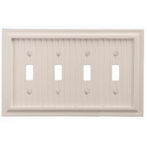Amerelle Cottage 4 Toggle Wall Plate - White - 179T4W