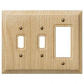 HamptonBay 2 Toggle and 1 Rocker Combination Wall Plate - Un-Finished Wood - 180TTR