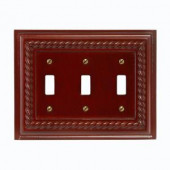 Amerelle Rope 3 Toggle Wall Plate - Mahogany - 4011TTTM