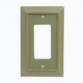 Amerelle Distressed Matte Wood 1 Decora Wall Plate - Green - 4040RG