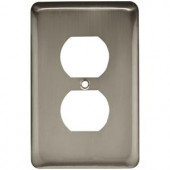 Liberty Stamped Round 1 Duplex Outlet Wall Plate - Satin Nickel (6-Pack) - 64121