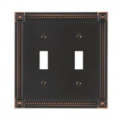 Amerelle Traditional 2 Toggle Wall Plate - Aged Bronze - 92TTDB
