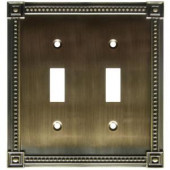 Amerelle Traditional 2 Toggle Wall Plate - Brushed Brass - 92TTBB
