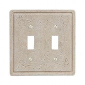 Amerelle Faux Stone 2 Toggle Wall Plate - Toasted Almond - 8347TT