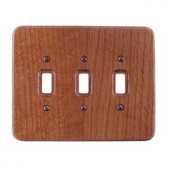 Amerelle Heritage 3 Toggle Wall Plate - Red Oak - 190TTT