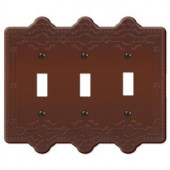 CreativeAccents Steel 3 Toggle Wall Plate - Rust - 9RRT103