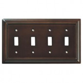 Liberty Architectural Wood 4-Gang Toggle Wall Plate - Espresso - 126345
