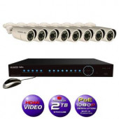 SecurityLabs 8CH High Definition 1080P IP POE-NVR Surveillance System with 2TB Hard Drive, 8 Weatherproof Bullet Cameras and Apps - SLM7224