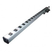 Wiremold 6 ft. 8-Outlet 15-Amp 4 ft. Long Industrial Power Strip with Lighted On/Off Switch - UL401BC