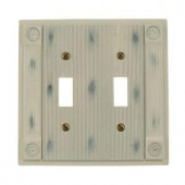 Amerelle Rosette 2 Toggle Wall Plate - Antique White - 8302TTAW