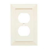 HamptonBay Wood Architectural 1 Duplex Outlet Plate - White - W10766-WH-UH