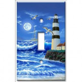 ArtPlates Lighthouse at Night Oversize 1 Wall Plate - OVS-661