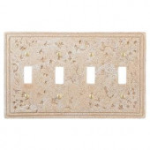 Amerelle Texture Stone 4 Toggle Wall Plate - Almond - 8349T4A