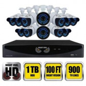 NightOwl 16-Channel Video Security System with 12 Hi-Resolution 900 TVL Bullet Cameras - B-F900-161-12