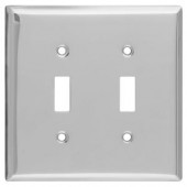 Stanley-NationalHardware 2 Toggle Wall Plate - Chrome - V8001 DBL SWITCHPLATE CH