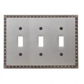 Amerelle Reaissance 3 Toggle Wall Plate - Antique Nickel - 90TTTAN