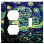 ArtPlates Starry Night 2 Gang Outlet/Switch Combo Wall Plate - OS-5