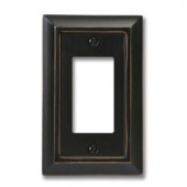 Amerelle Distressed 1 Decora Wall Plate - Black - 4040RB