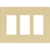 CooperWiringDevices 3 Gang Screwless Decorator Polycarbonate Wall Plate - Ivory - PJS263V-L